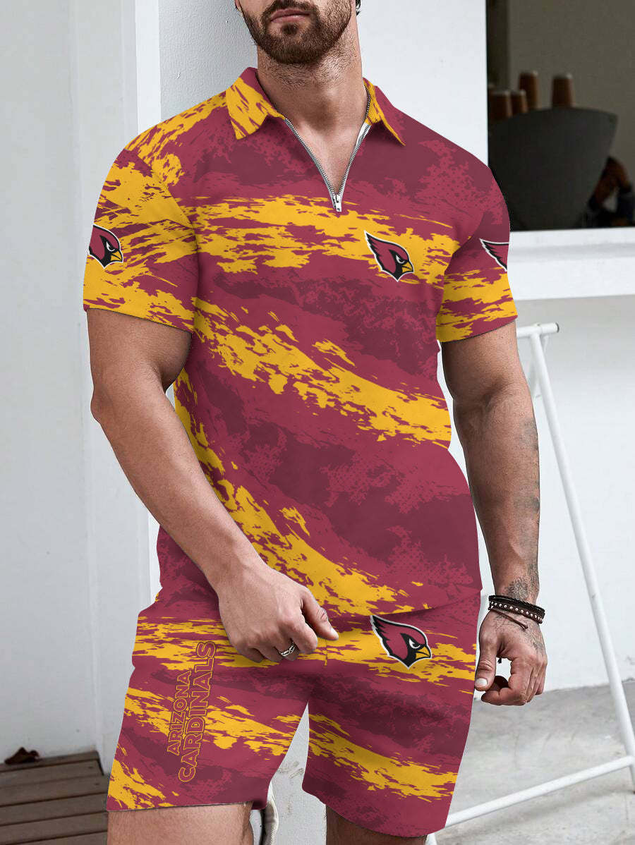 Arizona Cardinals Limited Edition ZIP Polo Shirt And Shorts Two-Piece Suits