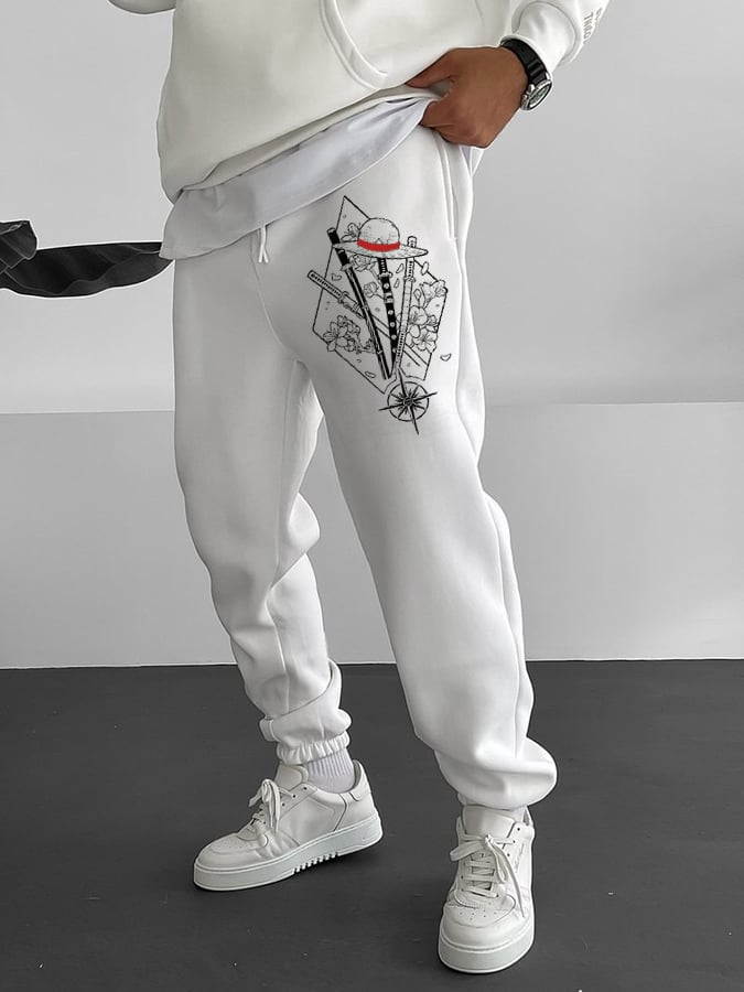 Men's Fashionable Three-Flow Printed Casual Pants