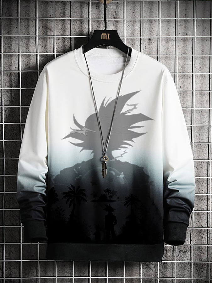 Men's Fashion Print Loose Casual Round Neck Sweatshirt