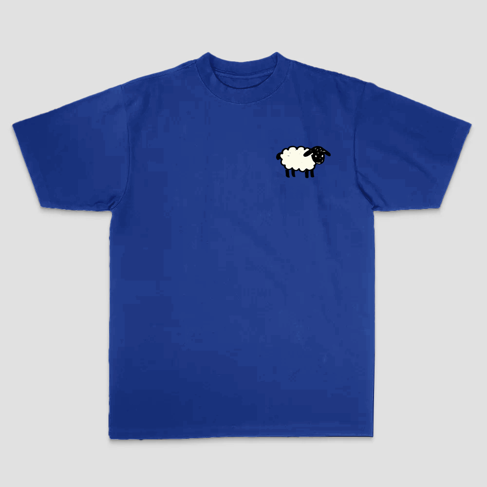 99 Of Hearts Sheep Playing Card Printed Men's T-shirt