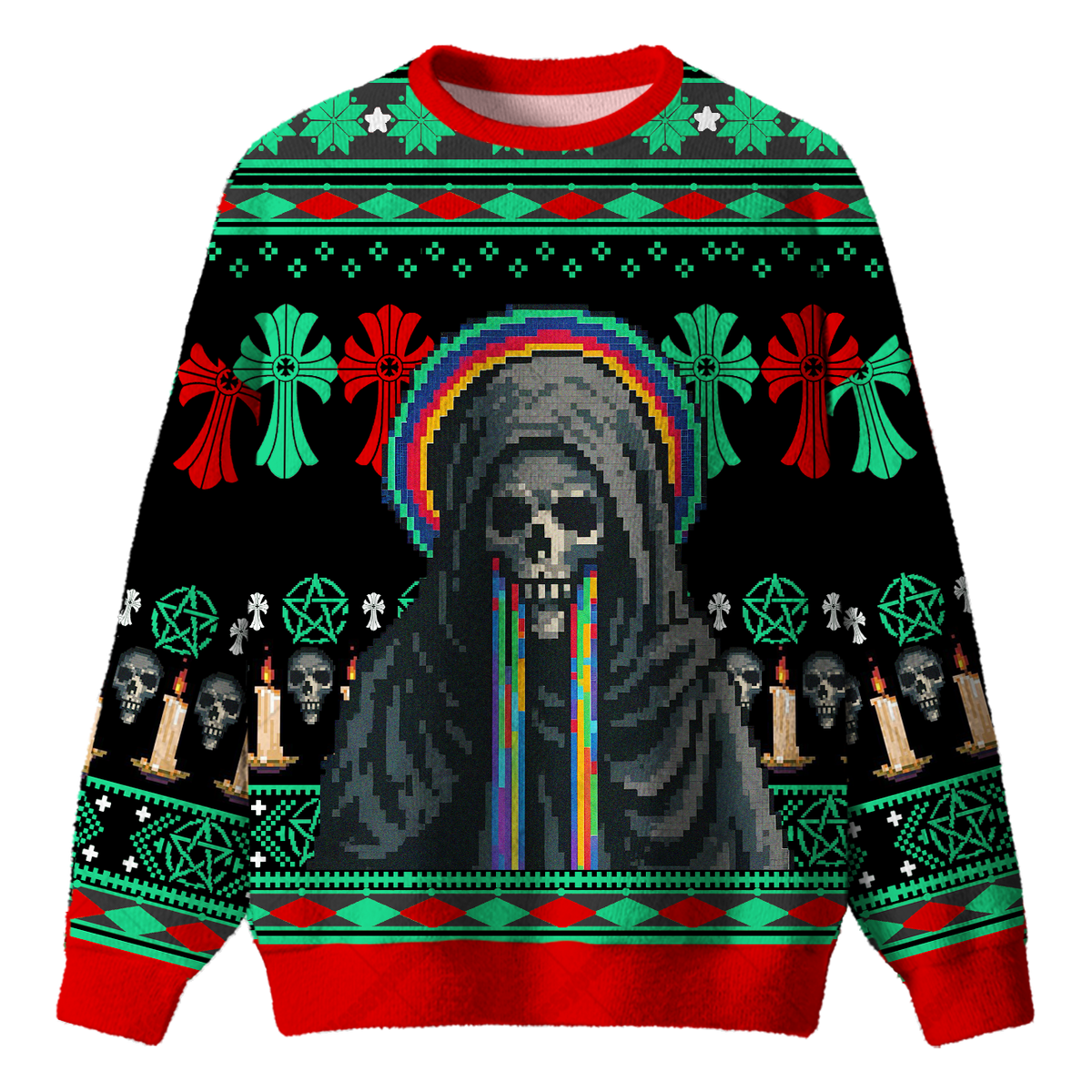 WEEPING REAPER UGLY CHRISTMAS SWEATSHIRT — image 1
