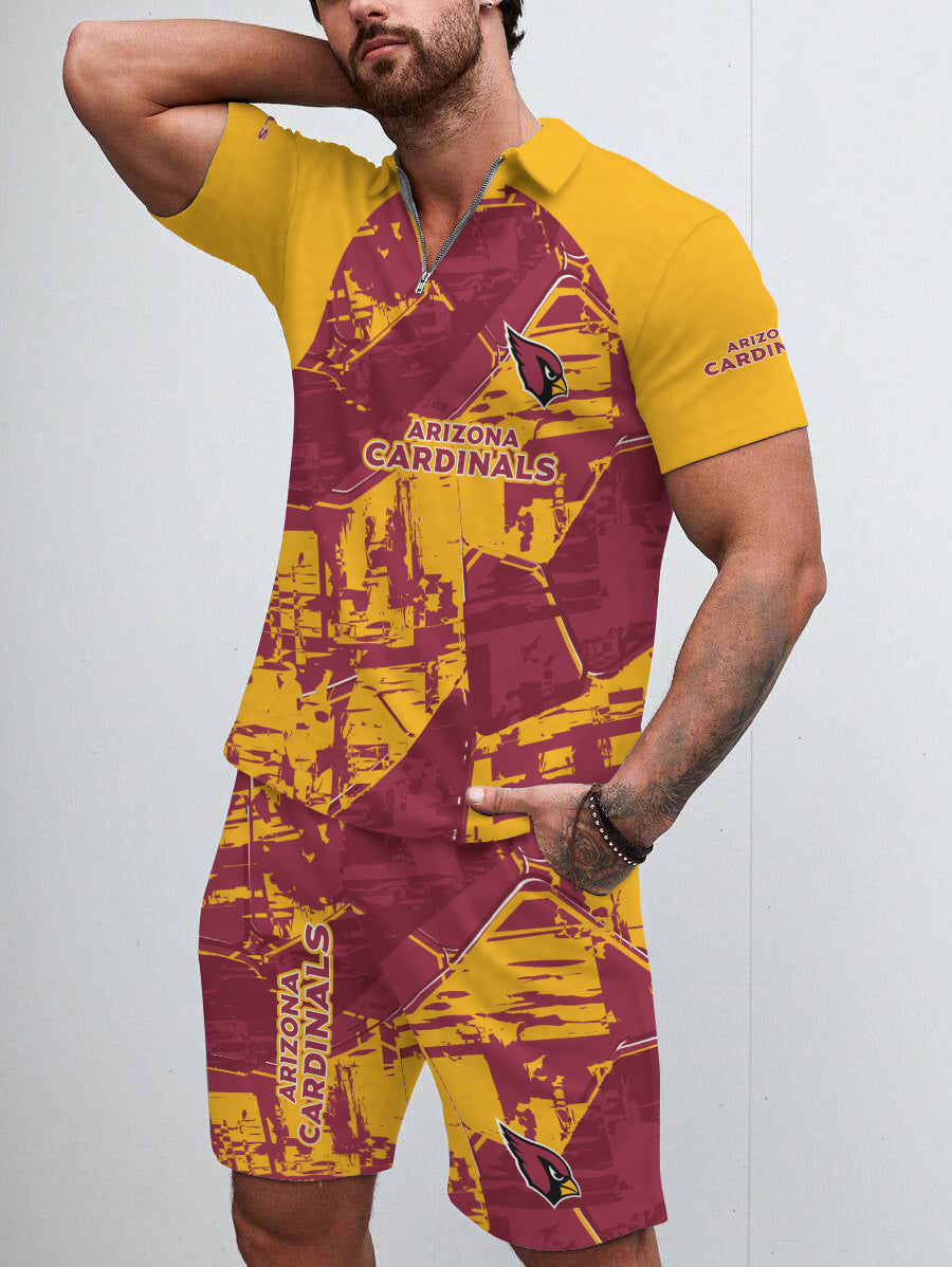 Arizona Cardinals Limited Edition ZIP Polo Shirt And Shorts Two-Piece Suits