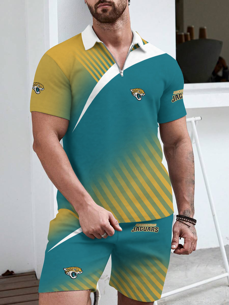 Jacksonville Jaguars Limited Edition ZIP Polo Shirt And Shorts Two-Piece Suits