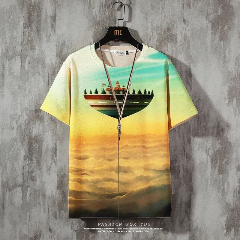 Men's Fashion Print Casual Short Sleeve T-Shirt