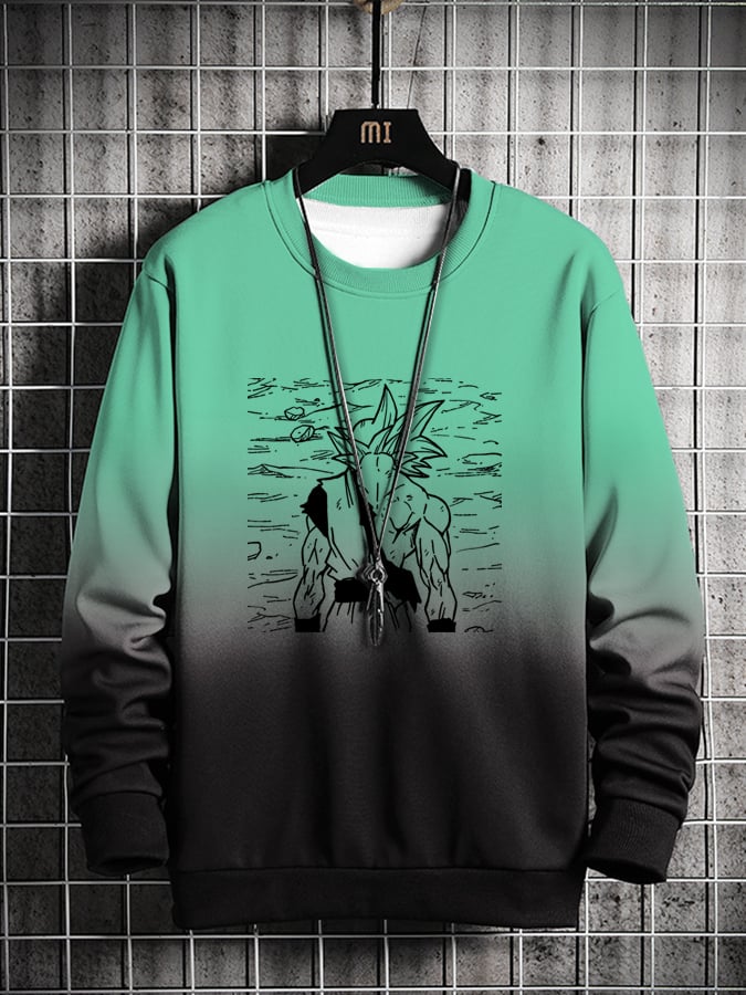 Men's Fashion Casual Anime Printed Sweatshirt
