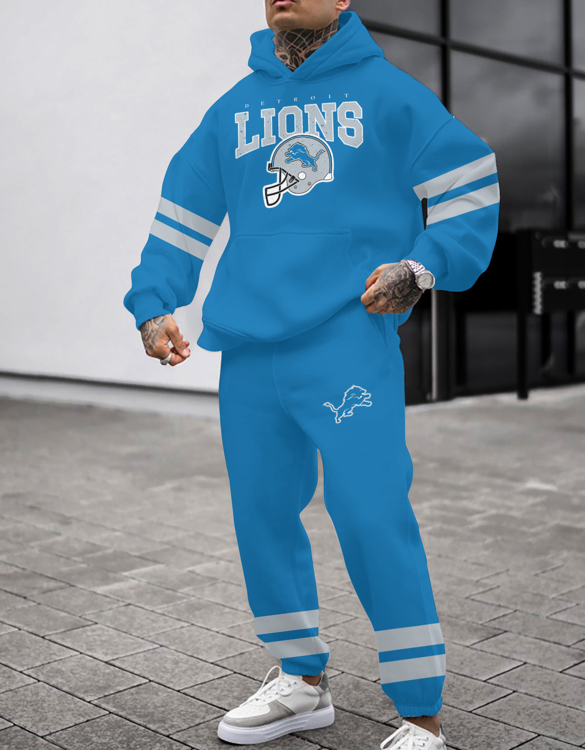 Detroit Lions 3D Printed Pullover Hoodie And Sweatpant 2pcs Tracksuits