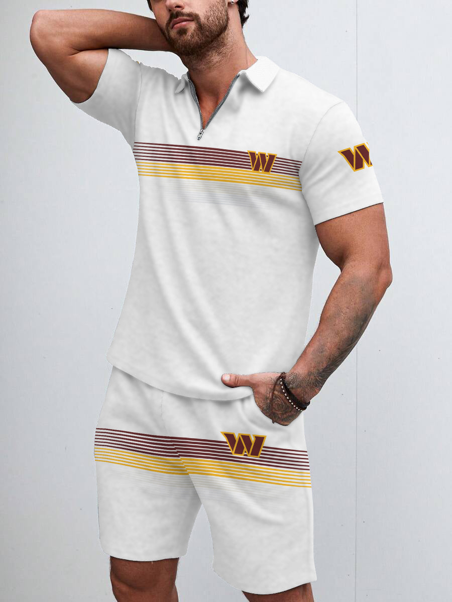 Washington Commanders Limited Edition ZIP Polo Shirt And Shorts Two-Piece Suits