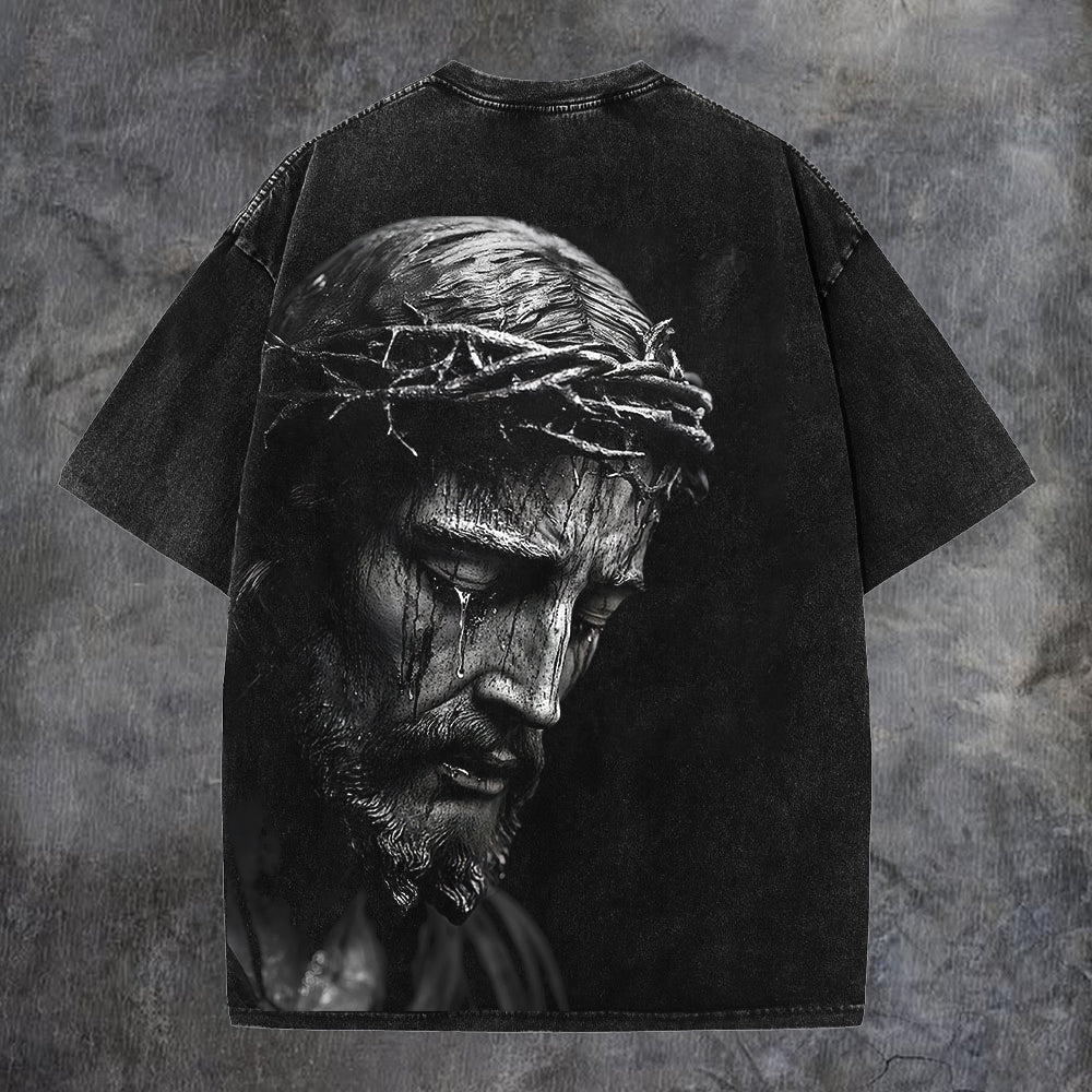 Crown Of Thorns Portrait Washed T-Shirt