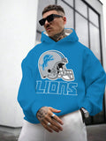 Detroit Lions Printed Hooded Pocket Pullover Hoodie