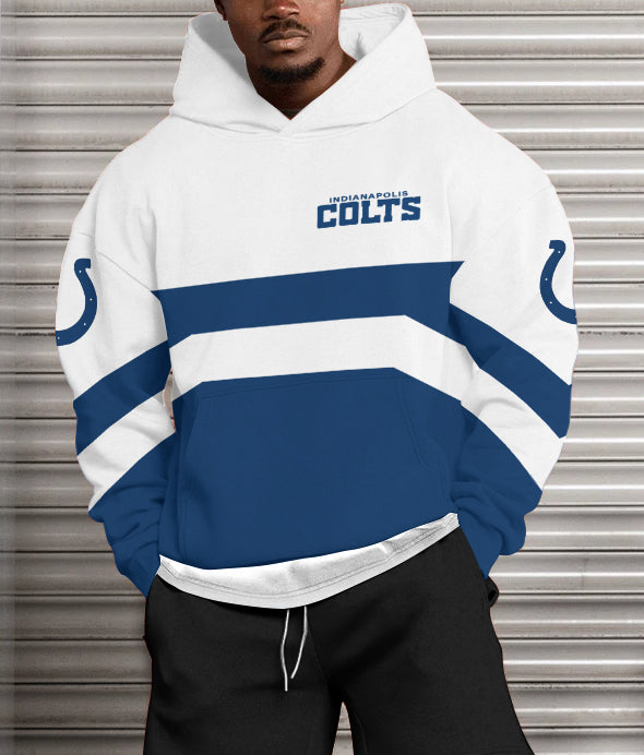 Indianapolis Colts Printed Hooded Pocket Pullover Hoodie