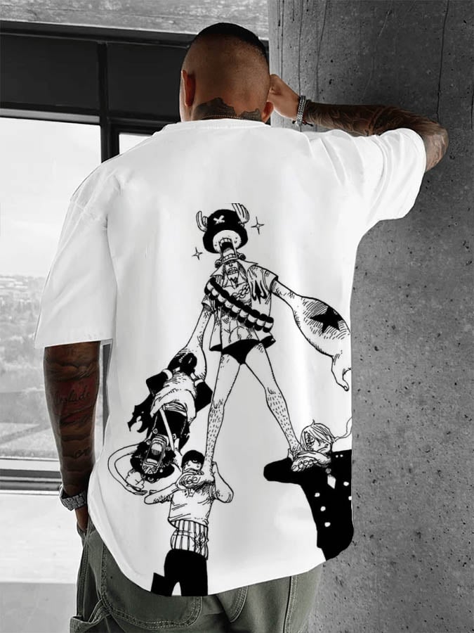 Men's Japanese  Printed Trendy T-shirt