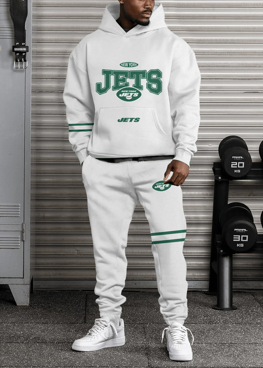 New York Jets 3D Printed Pullover Hoodie And Sweatpant 2pcs Tracksuits