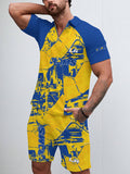 Los Angeles Rams Limited Edition ZIP Polo Shirt And Shorts Two-Piece Suits