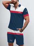 New England Patriots  Limited Edition ZIP Polo Shirt And Shorts Two-Piece Suits