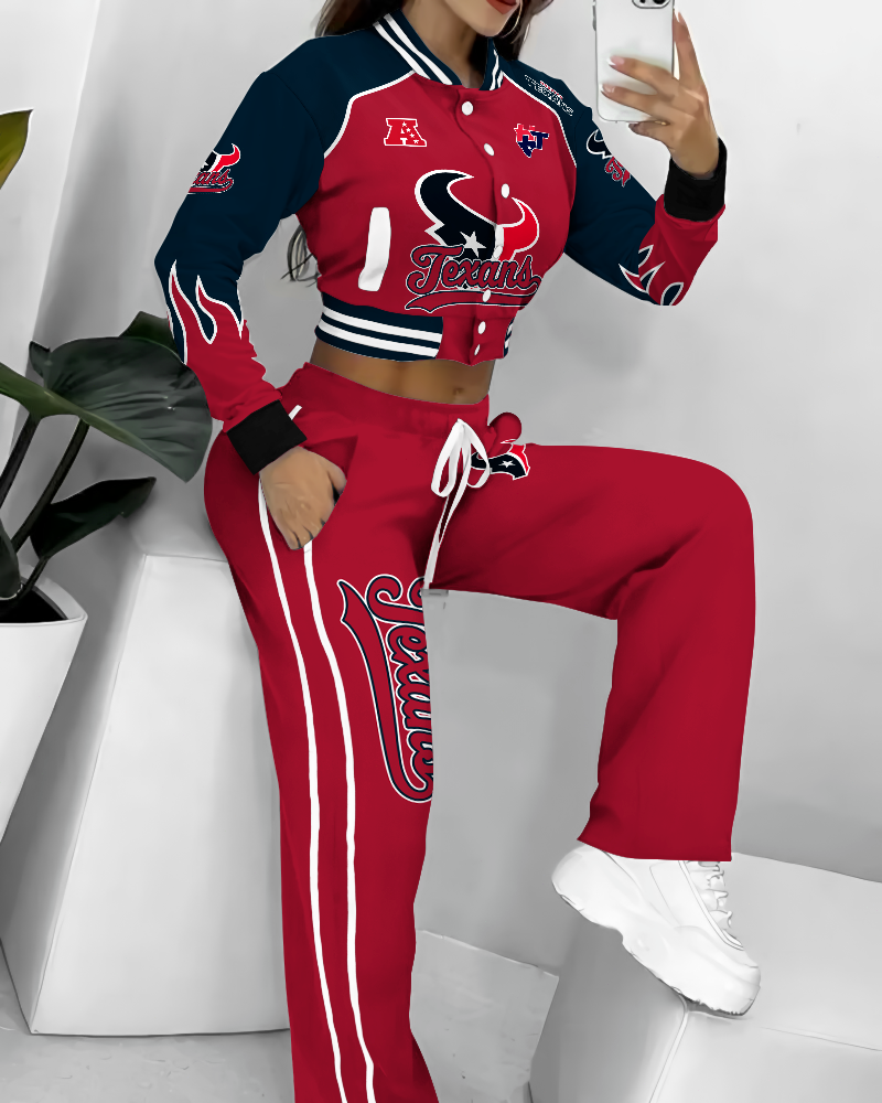 Houston Texans  3D Printed Varsity Jacket Set