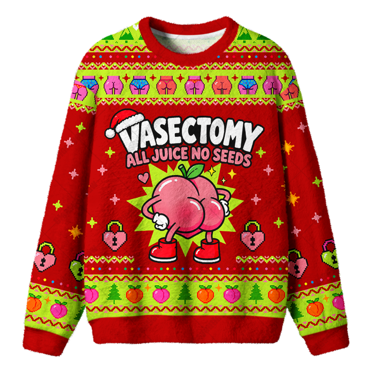 VASECTOMY ALL JUICE NO SEEDS UGLY CHRISTMAS SWEATSHIRT — image 1