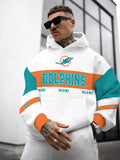 Miami Dolphins Printed Hooded Pocket Pullover Hoodie