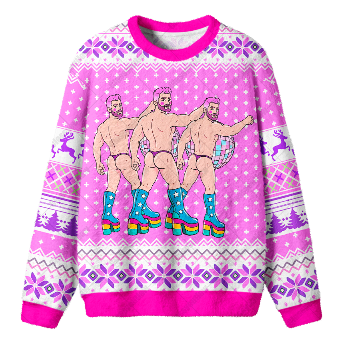 DISCO DIVA DUDE UGLY CHRISTMAS SWEATSHIRT — image 1