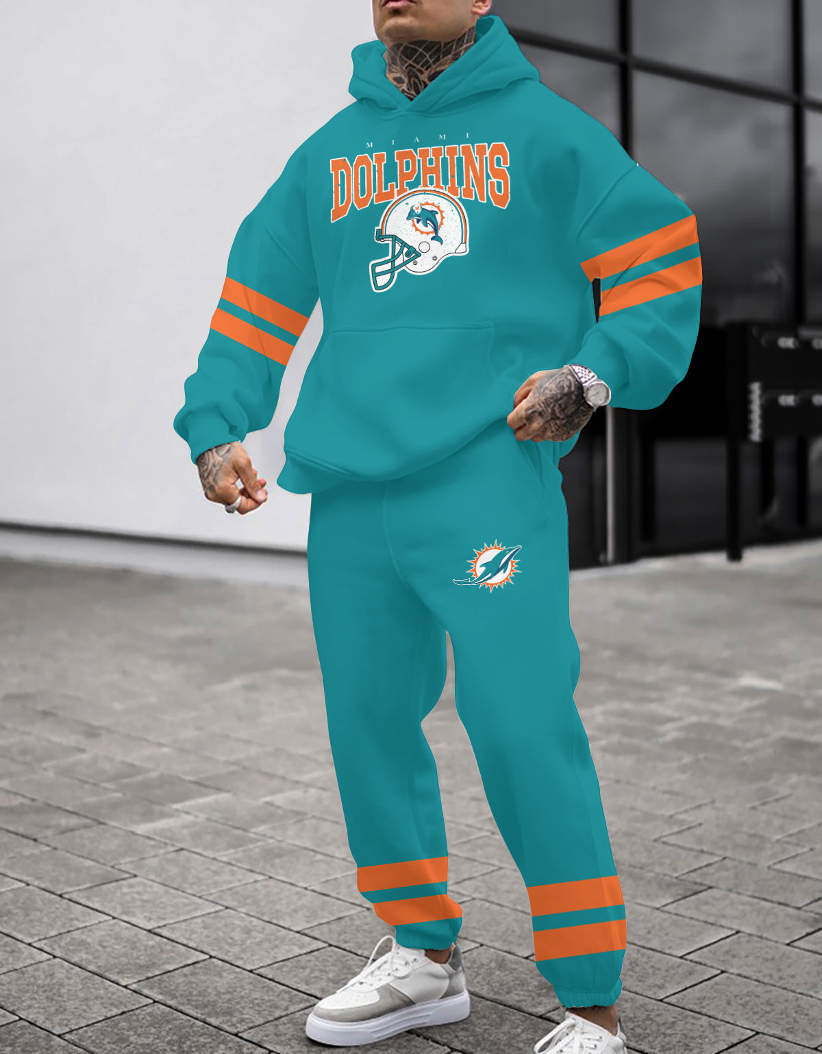 Miami Dolphins 3D Printed Pullover Hoodie And Sweatpant 2pcs Tracksuits
