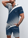Dallas Cowboys Limited Edition ZIP Polo Shirt And Shorts Two-Piece Suits