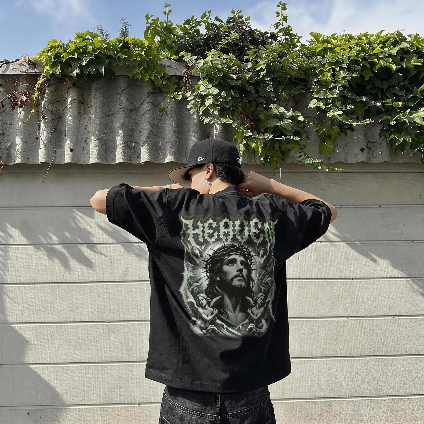 Heaven Angel Jesus Gothic Printed Men's T-shirt