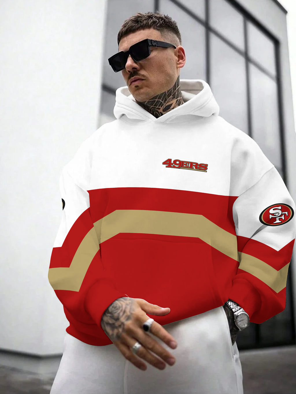 San Francisco 49ers Printed Hooded Pocket Pullover Hoodie