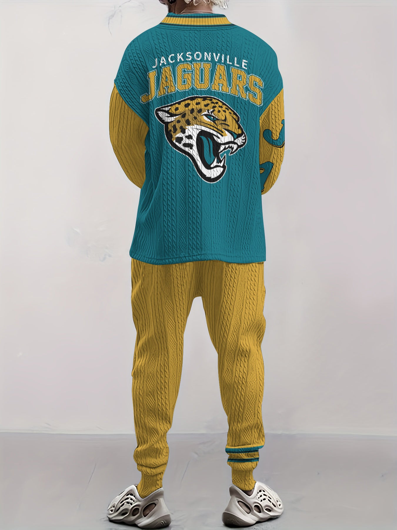 Jacksonville Jaguars  Classic All-Season Long Sleeve V-Neck Pullover Sweater