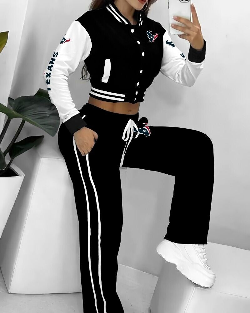 Houston Texans 3D Printed Varsity Jacket Set