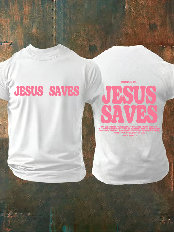 Men's  Jesus saves Print T-Shirt