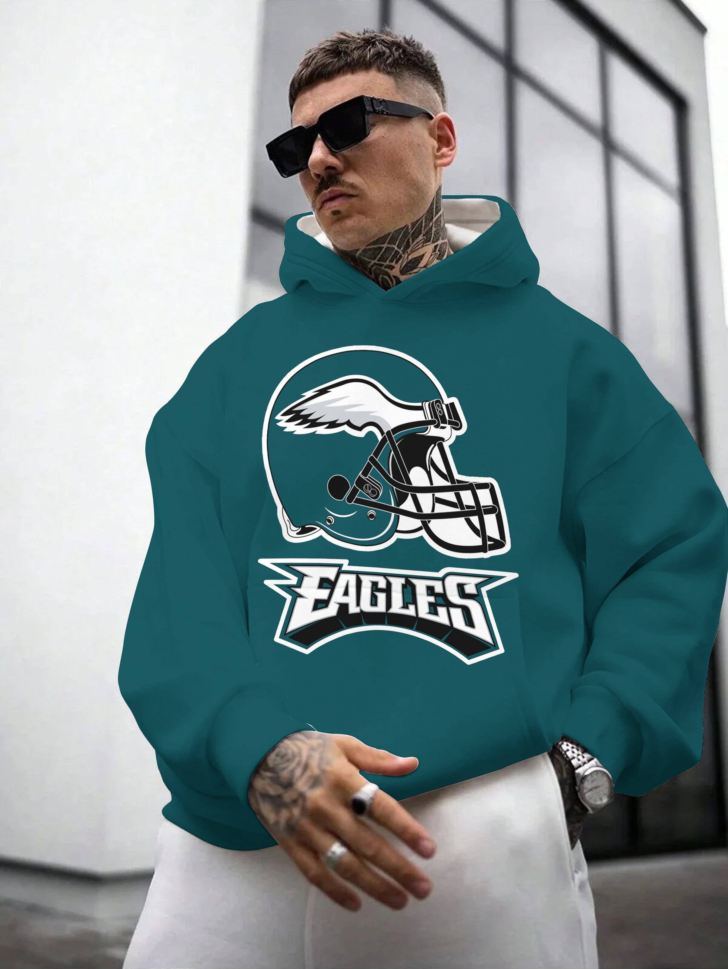 Philadelphia Eagles Printed Hooded Pocket Pullover Hoodie