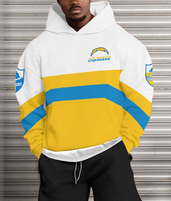 Los Angeles Chargers Printed Hooded Pocket Pullover Hoodie