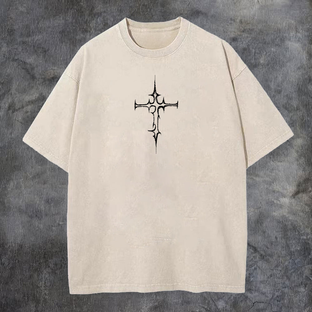 Contradictory Angel Printed Men's Washed Tee