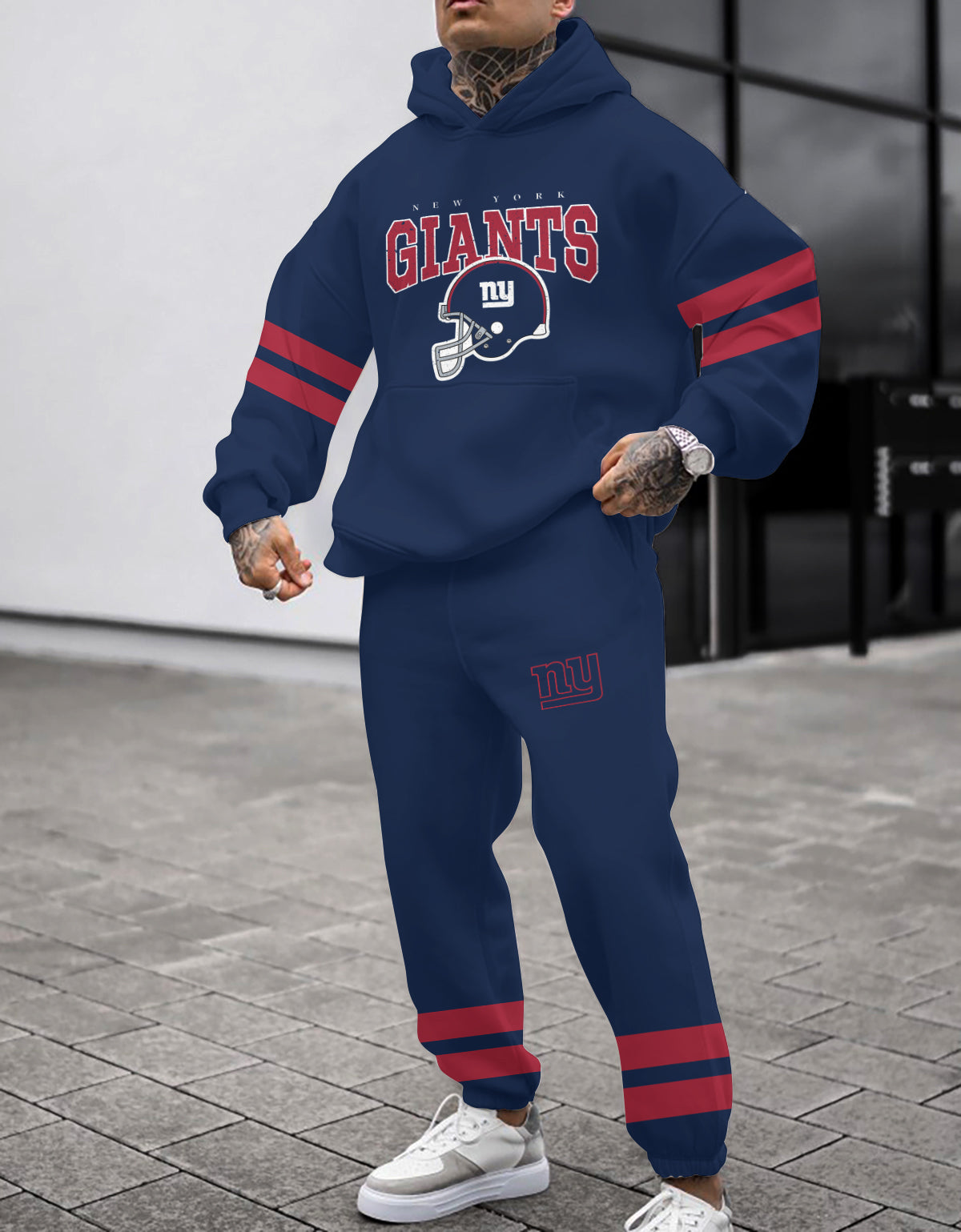 New York Giants 3D Printed Pullover Hoodie And Sweatpant 2pcs Tracksuits