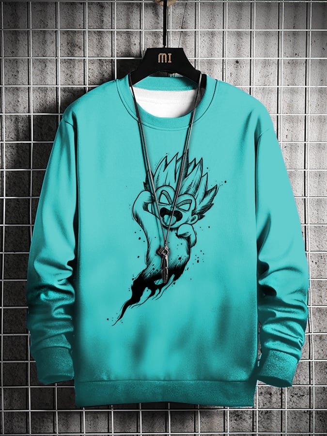 Men's Fashion Casual Anime Printed Sweatshirt