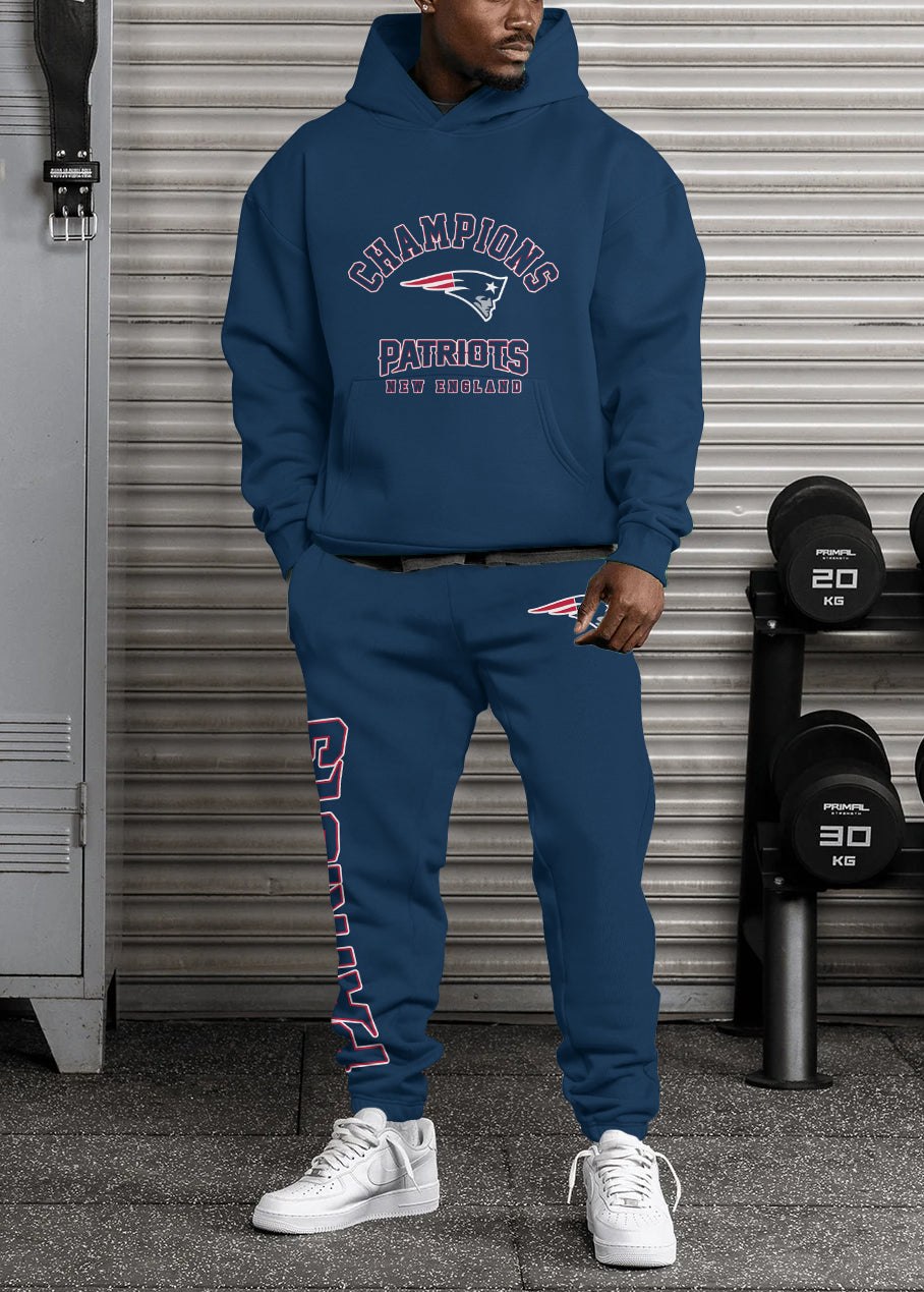 New England Patriots 3D Printed Pullover Hoodie And Sweatpant 2pcs Tracksuits
