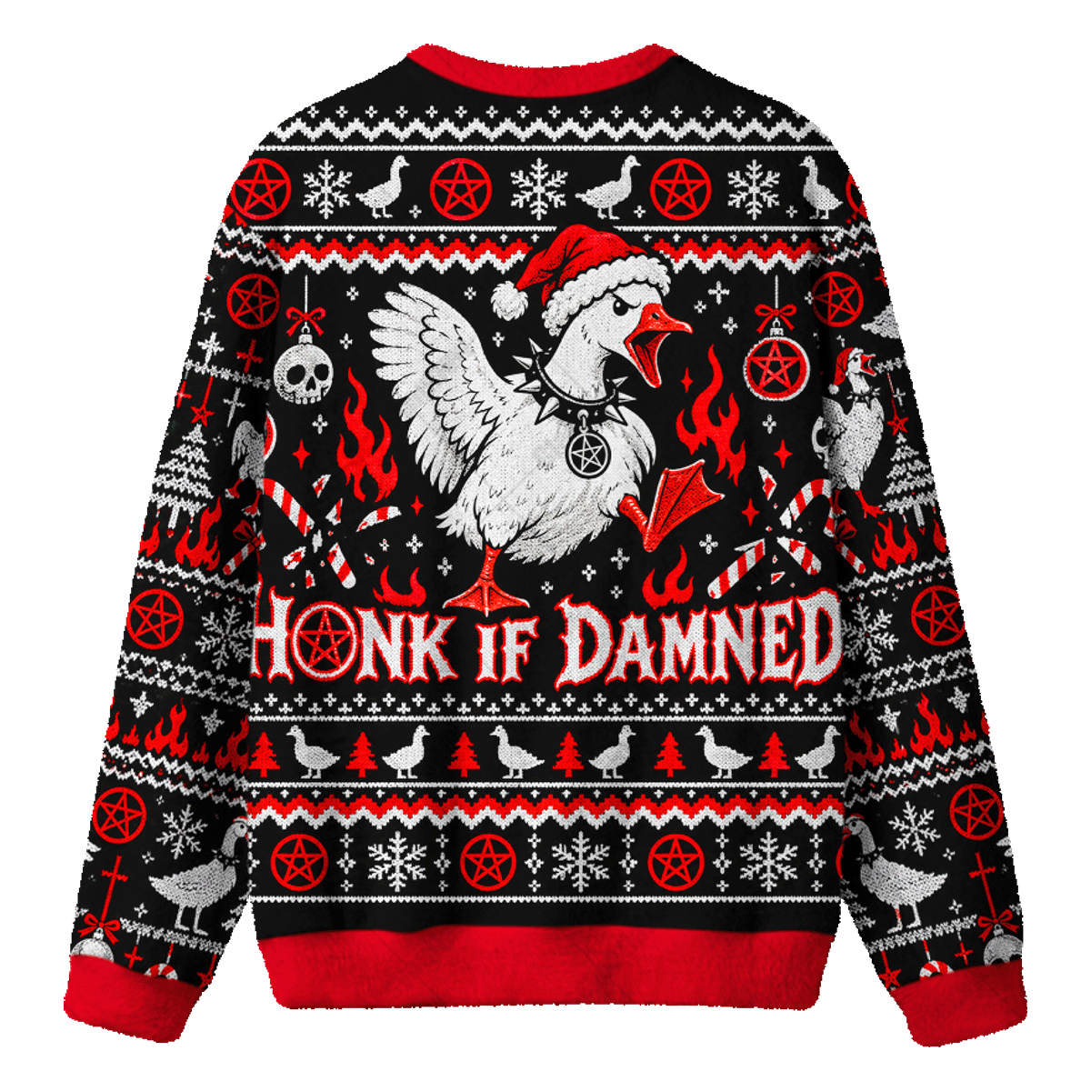 HONK DAMNED DUCK UGLY CHRISTMAS SWEATSHIRT — image 2