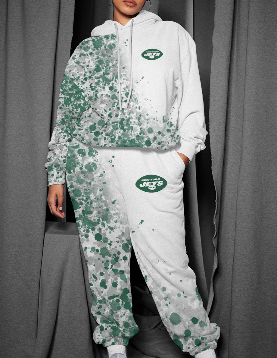 New York Jets 3D Printed Pullover Hoodie And Sweatpant 2pcs Tracksuits