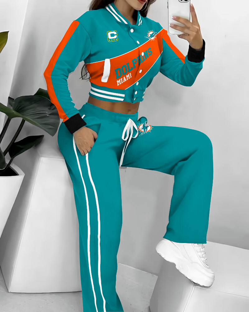 Miami Dolphins  3D Printed Varsity Jacket Set