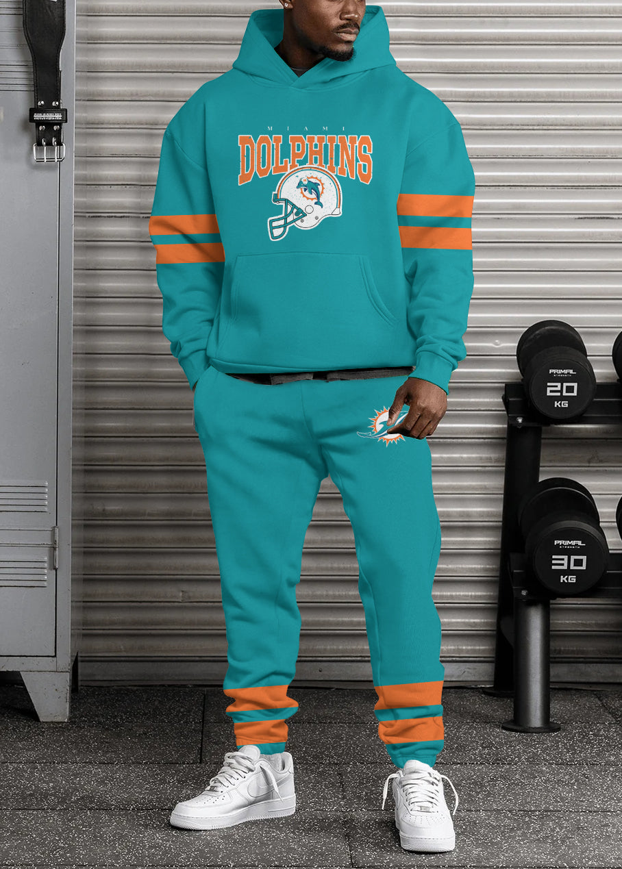 Miami Dolphins 3D Printed Pullover Hoodie And Sweatpant 2pcs Tracksuits