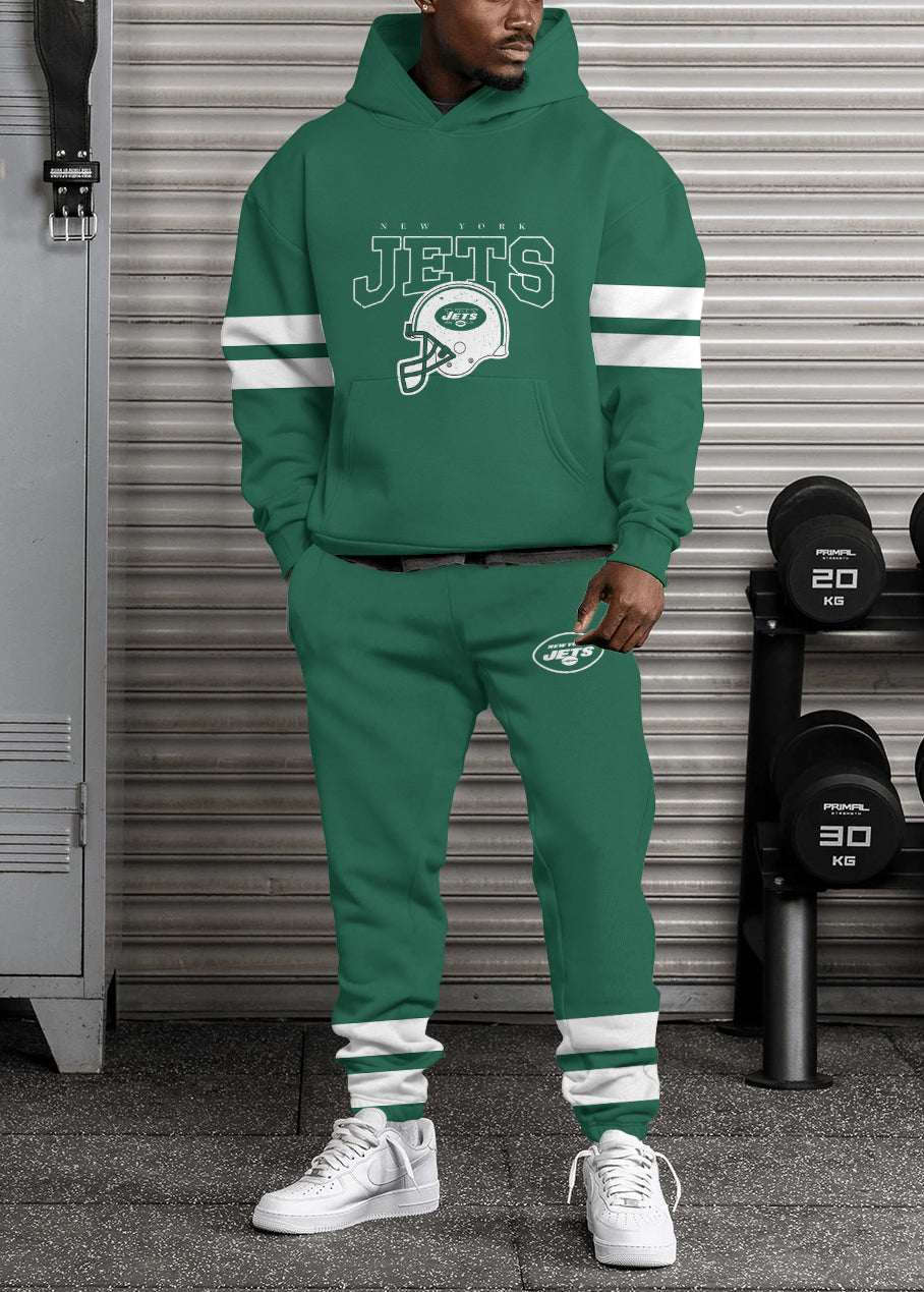 New York Jets 3D Printed Pullover Hoodie And Sweatpant 2pcs Tracksuits