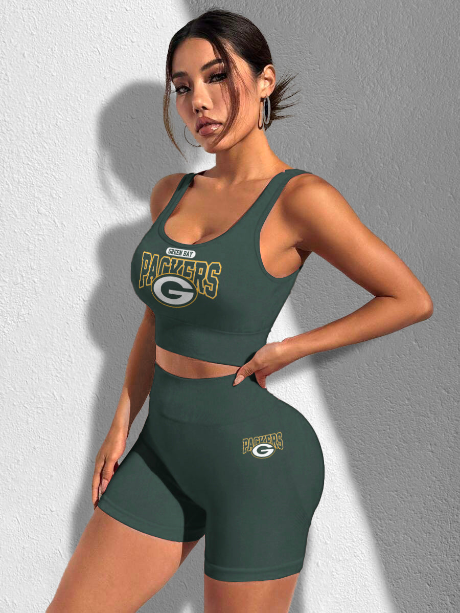 Green Bay Packers Sports Bra & Shorts Gym Set