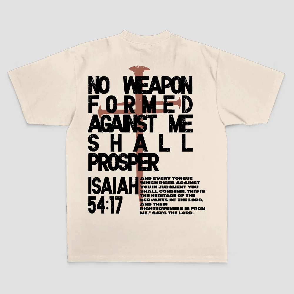 No Weapon Formed Against Me Shall Prosper Printed Men's T-shirt