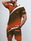 Cleveland Browns Limited Edition ZIP Polo Shirt And Shorts Two-Piece Suits
