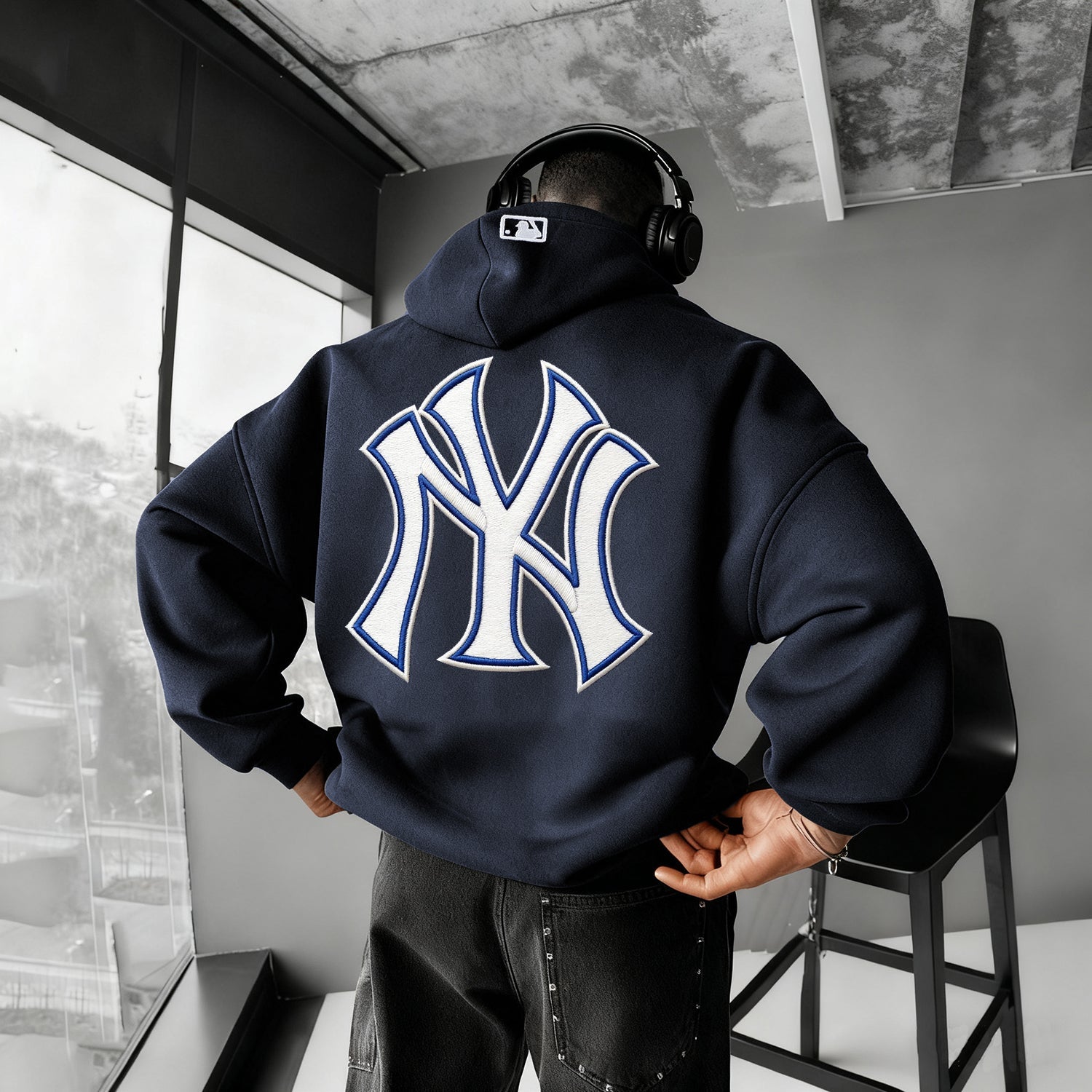 Casual Baseball Embroidered Vintage Hoodie