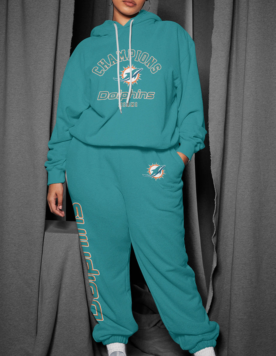 Miami Dolphins 3D Printed Pullover Hoodie And Sweatpant 2pcs Tracksuits