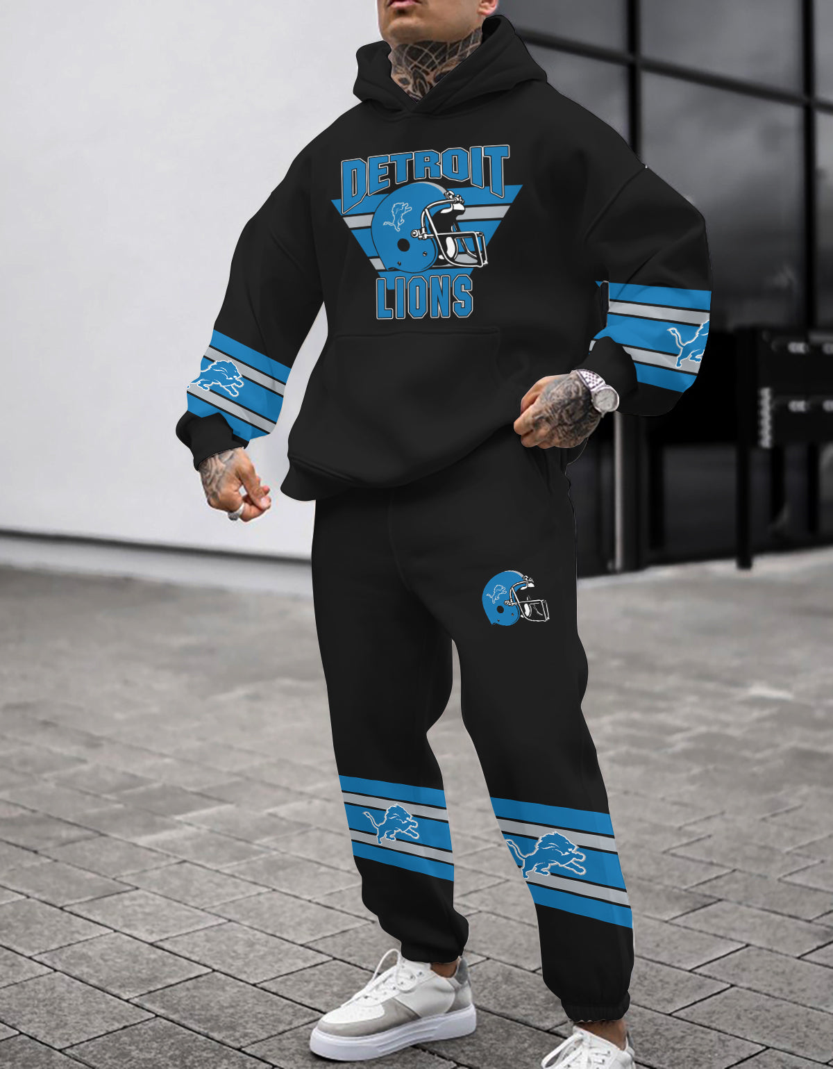 Detroit Lions 3D Printed Pullover Hoodie And Sweatpant 2pcs Tracksuits