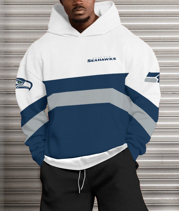 Seattle Seahawks Printed Hooded Pocket Pullover Hoodie