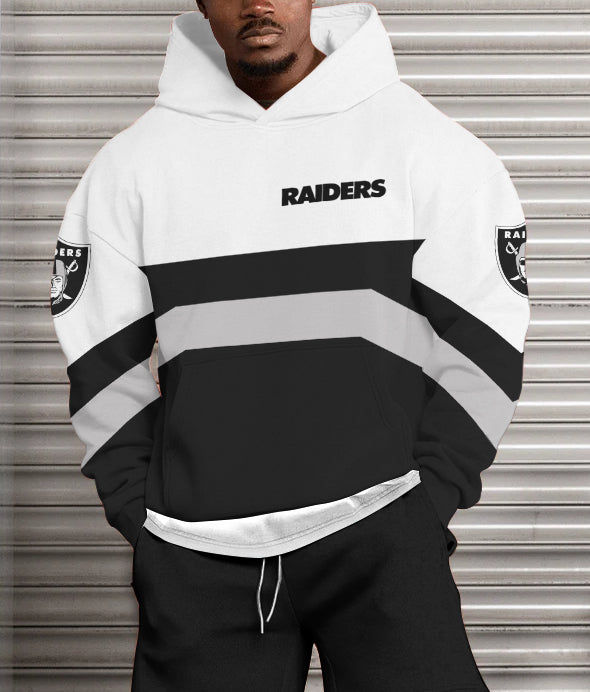 Las Vegas Raiders Printed Hooded Pocket Pullover Hoodie