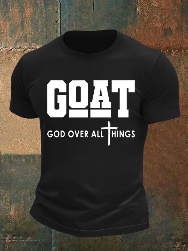 Men's  GOD OVER ALL THINGS printed T-shirt