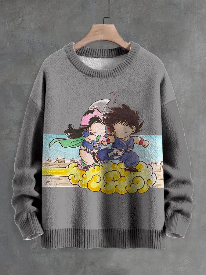 Men's Anime Knitted Sweatshirt